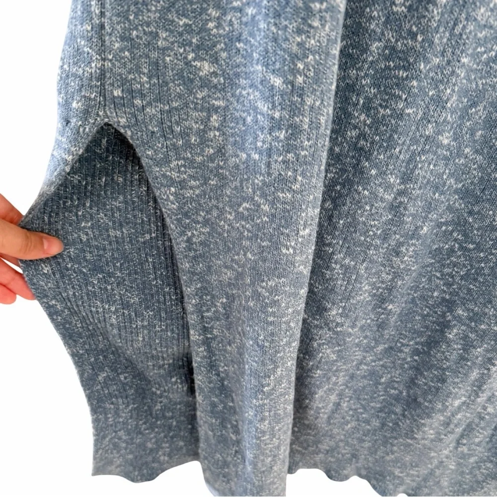 FREE PEOPLE BEACH Marled Long Sleeve Maxi Knit Crewneck Blue Dress Sz S - Picture 4 of 7